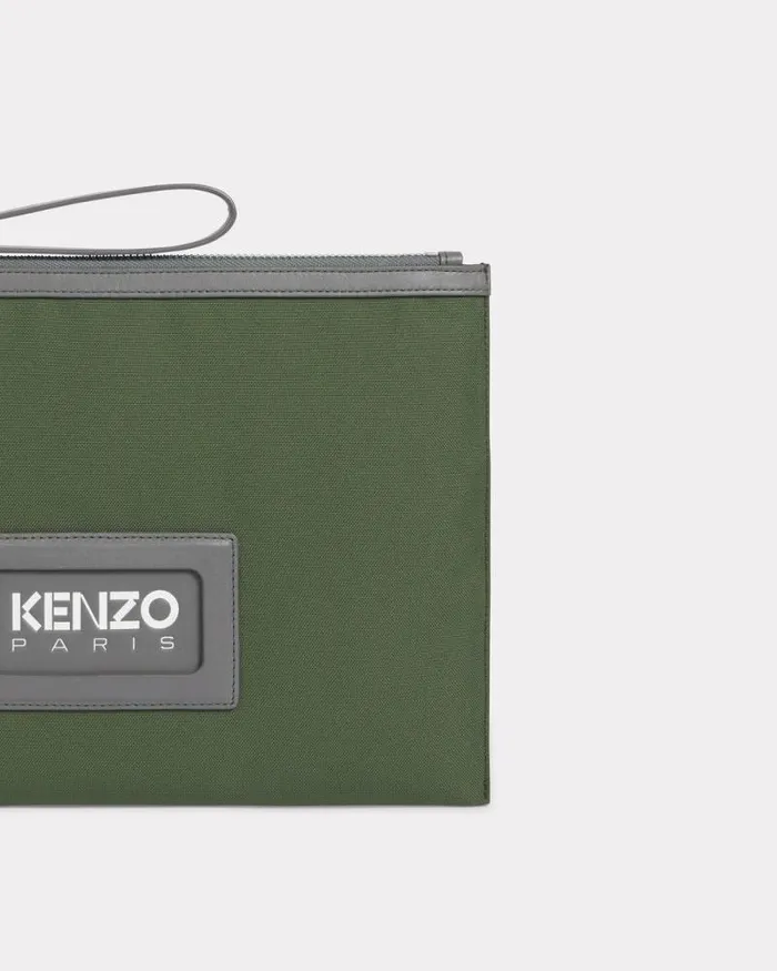 MenWomen 039KENZOGRAPHY039 Large Clutch Dark Khaki Kenzo Small Leathergoods