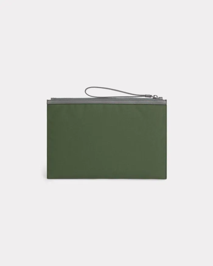 MenWomen 039KENZOGRAPHY039 Large Clutch Dark Khaki Kenzo Small Leathergoods