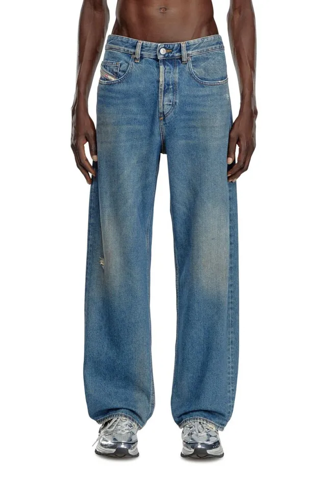MenWomen Diesel Jeans Relaxed Jeans 2001 DMacro 09J79 Medium Blue
