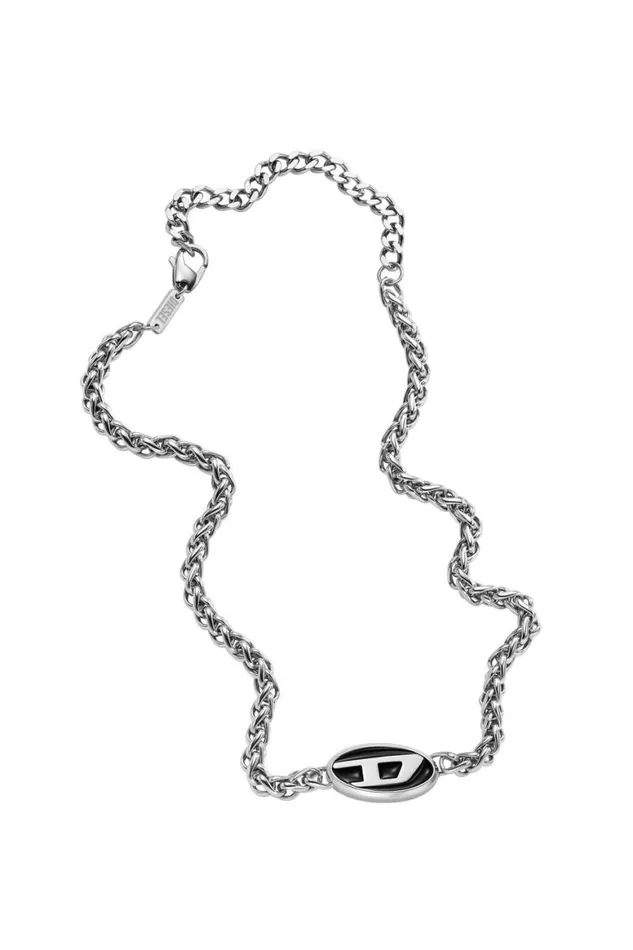 MenWomen Diesel Jewelry DX1470 Silverblack