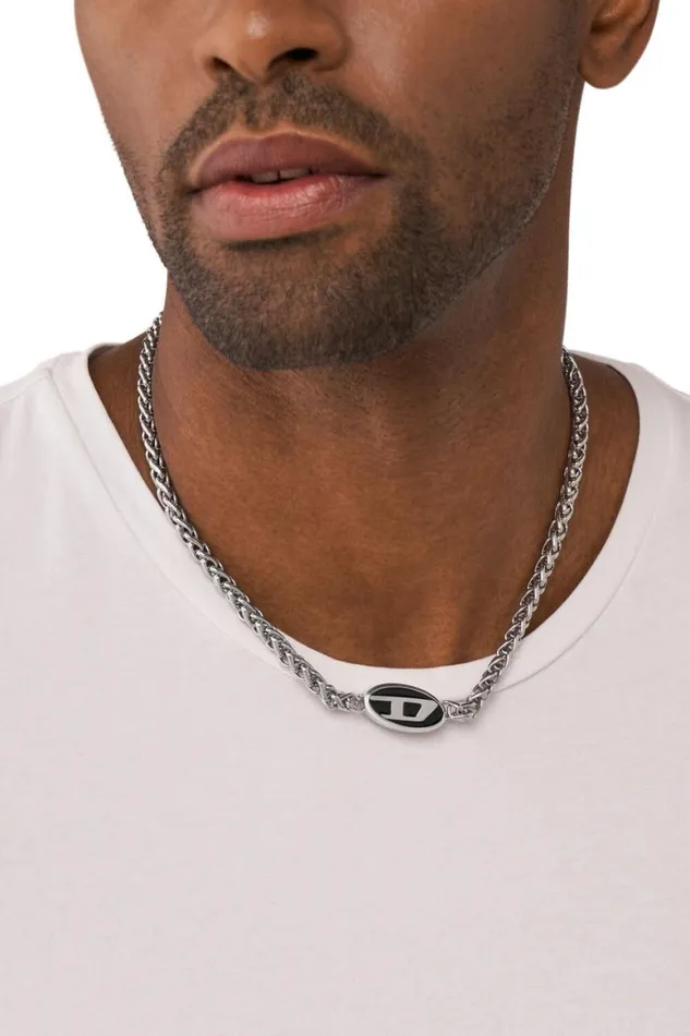 MenWomen Diesel Jewelry DX1470 Silverblack