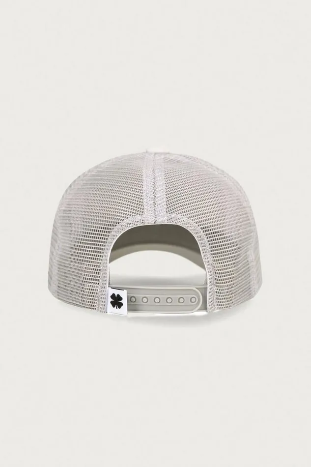 MenWomen Lucky Brand Hats Clover Patch Trucker Hat Open Grey