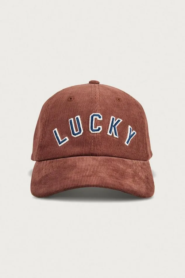 MenWomen Lucky Brand Hats Lucky Corduroy Baseball Hat Rustcopper