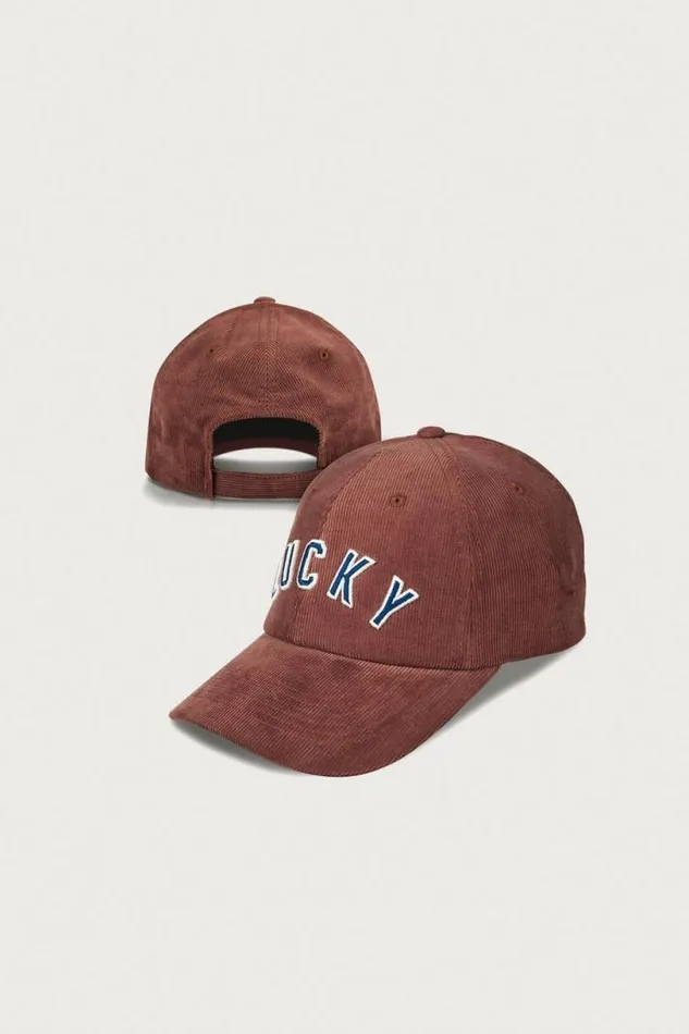 MenWomen Lucky Brand Hats Lucky Corduroy Baseball Hat Rustcopper