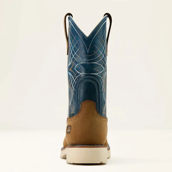 Men Work Boots Ariat Activator Waterproof Work Boot Dusted Brownbasin Blue