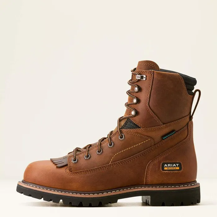 Men Work Boots Ariat Longview Shock Shield 8quot Waterproof Work Boot Copper Brown