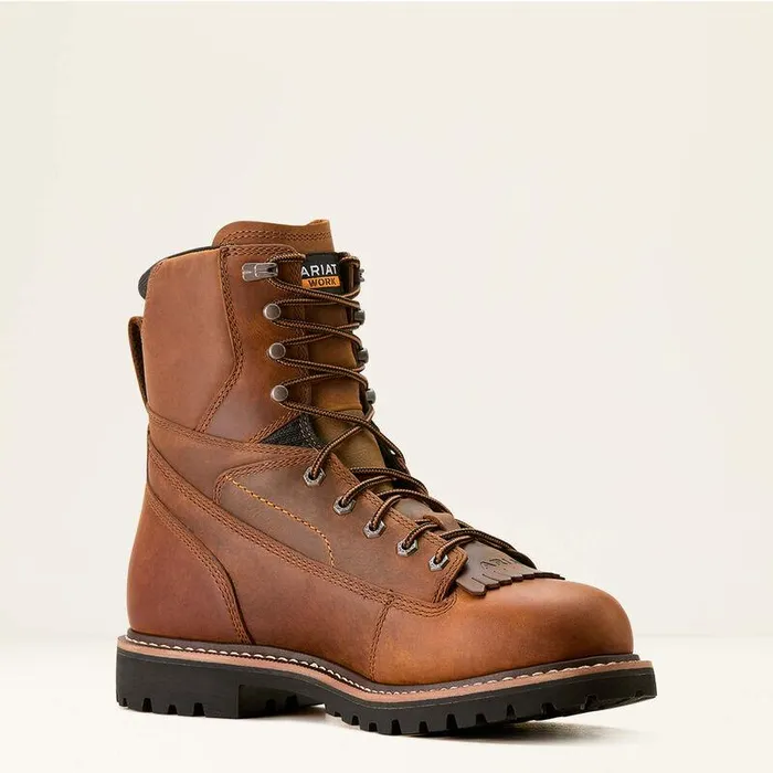 Men Work Boots Ariat Longview Shock Shield 8quot Waterproof Work Boot Copper Brown