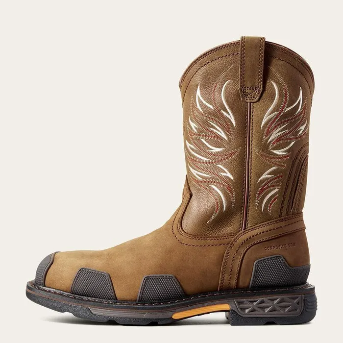 Men Work Boots Ariat OverDrive Wide Square Toe Composite Toe Work Boot Alamo Brown Men Work Boots Ariat OverDrive Wide Square Toe Composite Toe Work Boot Alamo Brown