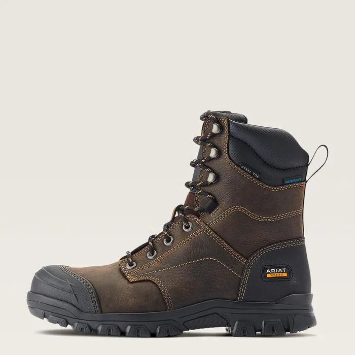 Men Work Boots Ariat Treadfast 8quot Waterproof Steel Toe Work Boot Dark Brown Men Work Boots Ariat Treadfast 8quot Waterproof Steel Toe Work Boot Dark Brown