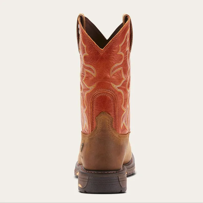 Men Work Boots Ariat WorkHog Wide Square Toe Steel Toe Work Boot Dark Earth