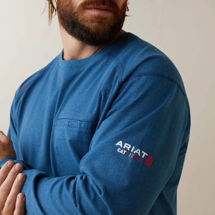 Men Workwear Ariat FR Air Crew TShirt Key Largo Heather Men Workwear Ariat FR Air Crew TShirt Key Largo Heather