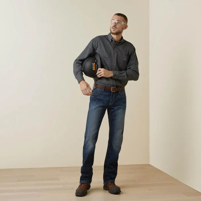 Men Workwear Ariat FR Air Inherent Work Shirt Charcoal Heather