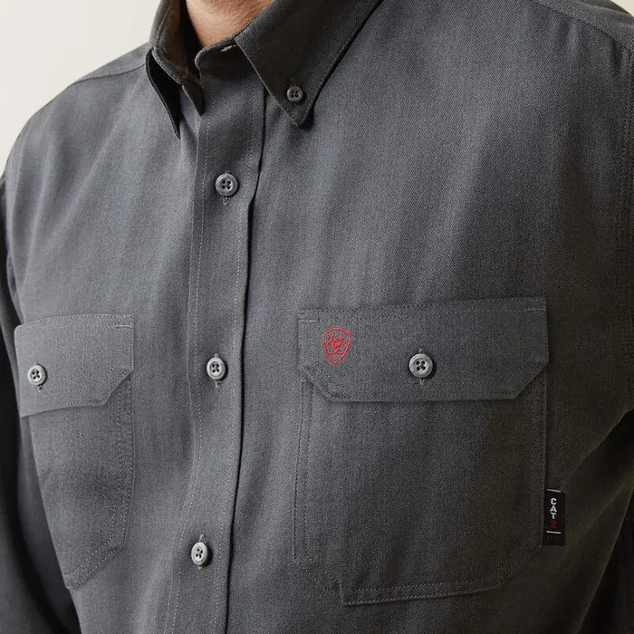 Men Workwear Ariat FR Air Inherent Work Shirt Charcoal Heather