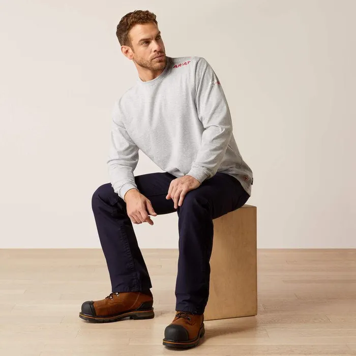 Men Workwear Ariat FR Born For This TShirt Heather Grey Men Workwear Ariat FR Born For This TShirt Heather Grey