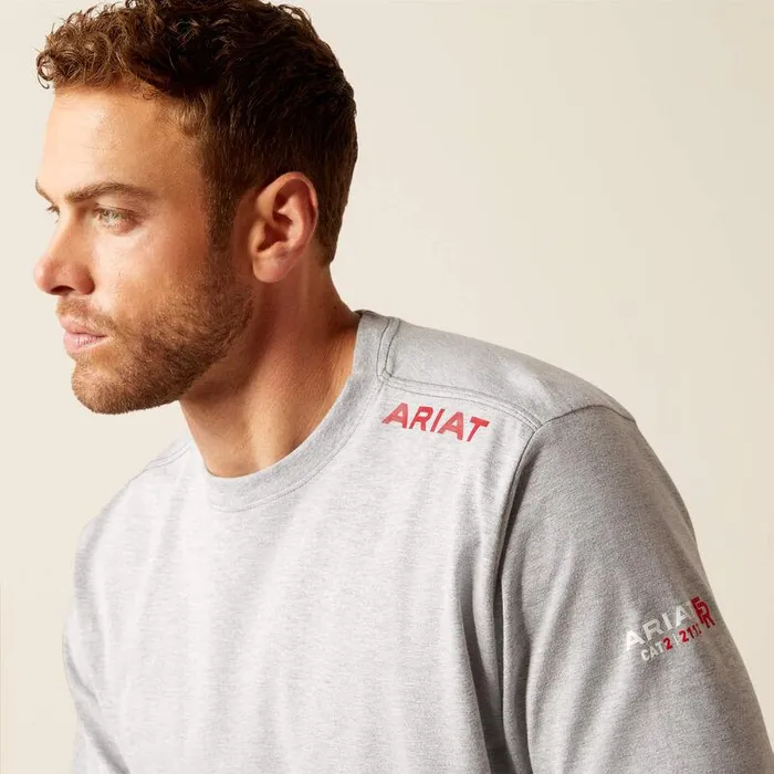 Men Workwear Ariat FR Born For This TShirt Heather Grey Men Workwear Ariat FR Born For This TShirt Heather Grey
