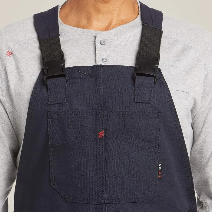 Men Workwear Ariat FR Canvas Unlined Bib Navy Men Workwear Ariat FR Canvas Unlined Bib Navy