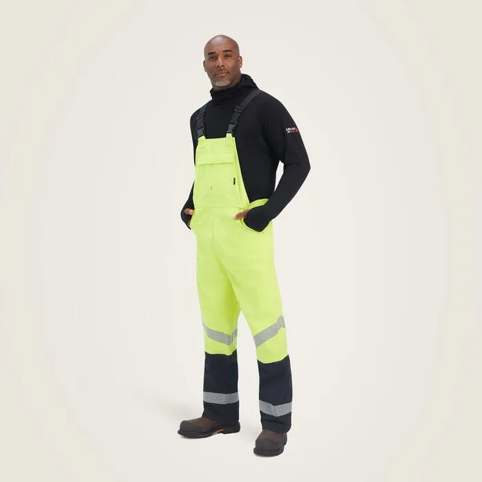 Men Workwear Ariat FR HiVis Waterproof Bib Hivis Yellow Men Workwear Ariat FR HiVis Waterproof Bib Hivis Yellow