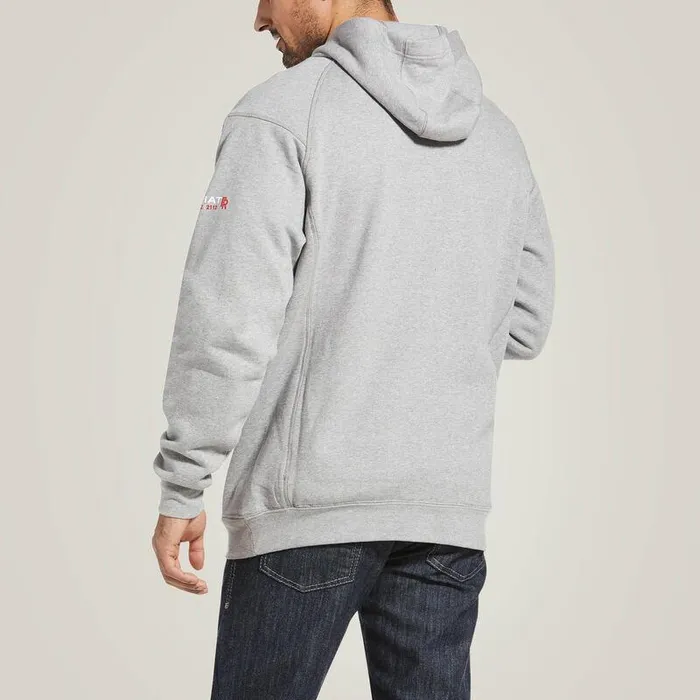 Men Workwear Ariat FR Rev Pullover Hoodie Silver Fox Heather Men Workwear Ariat FR Rev Pullover Hoodie Silver Fox Heather