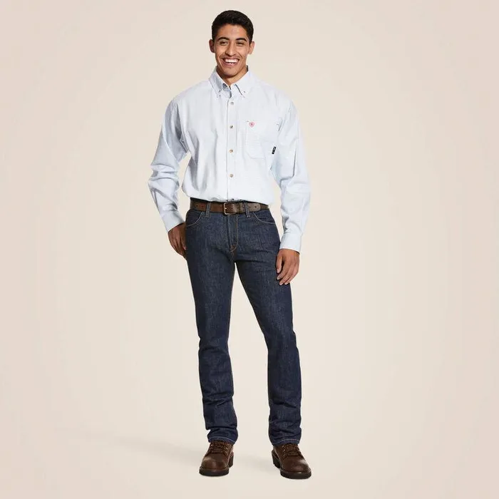Men Workwear Ariat FR Twill DuraStretch Work Shirt White Multi Men Workwear Ariat FR Twill DuraStretch Work Shirt White Multi