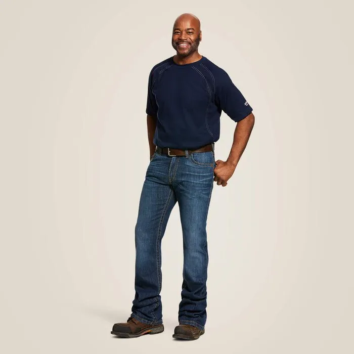 Men Workwear Ariat FR Work Crew TShirt Navy Men Workwear Ariat FR Work Crew TShirt Navy