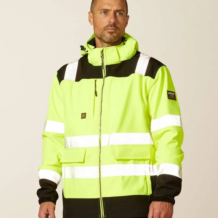 Men Workwear Ariat Rebar HiVis Softshell Jacket Hivis Yellow Men Workwear Ariat Rebar HiVis Softshell Jacket Hivis Yellow