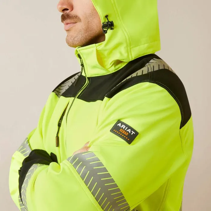 Men Workwear Ariat Rebar HiVis Softshell Jacket Hivis Yellow Men Workwear Ariat Rebar HiVis Softshell Jacket Hivis Yellow