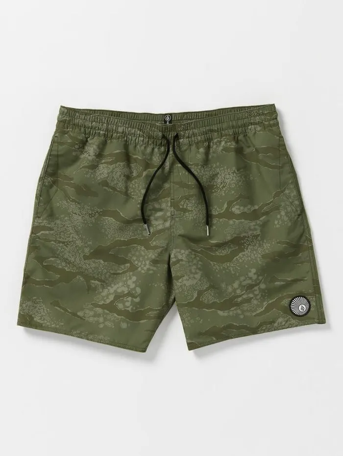 Mens Boardshorts and Trunks Volcom Polys Cracker Trunks 8211 Squadron Green