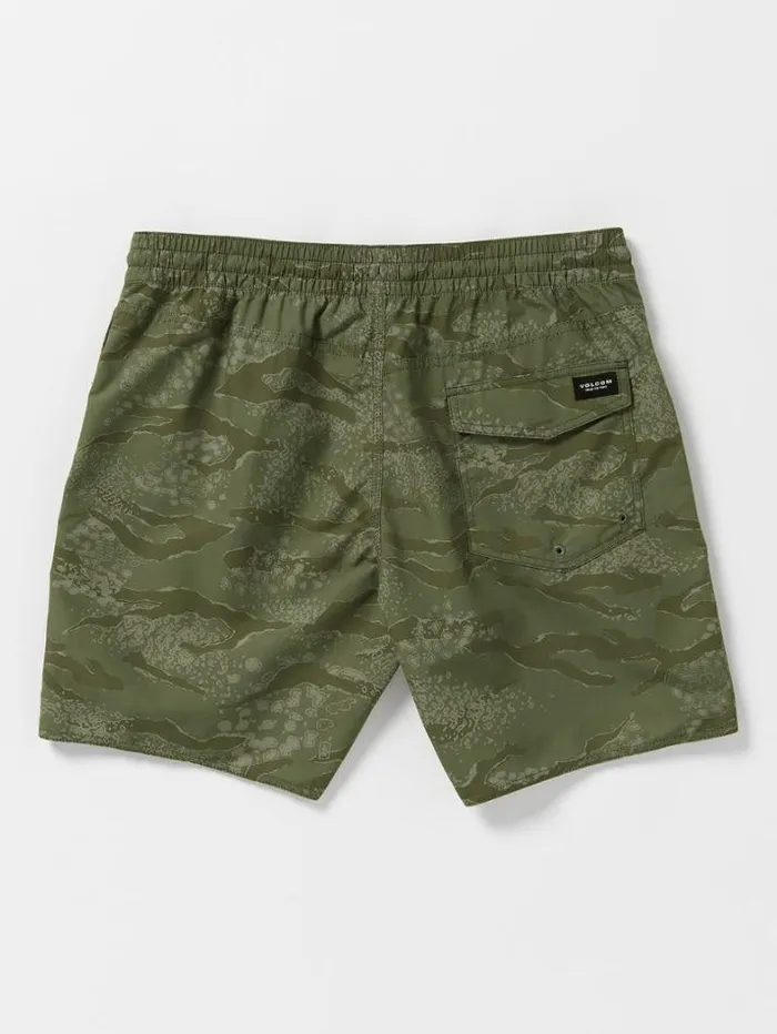 Mens Boardshorts and Trunks Volcom Polys Cracker Trunks 8211 Squadron Green