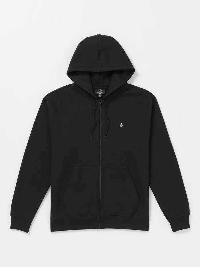 Mens Hoodies and Sweatshirts Volcom Single Stone Zip Hoodie 8211 Black