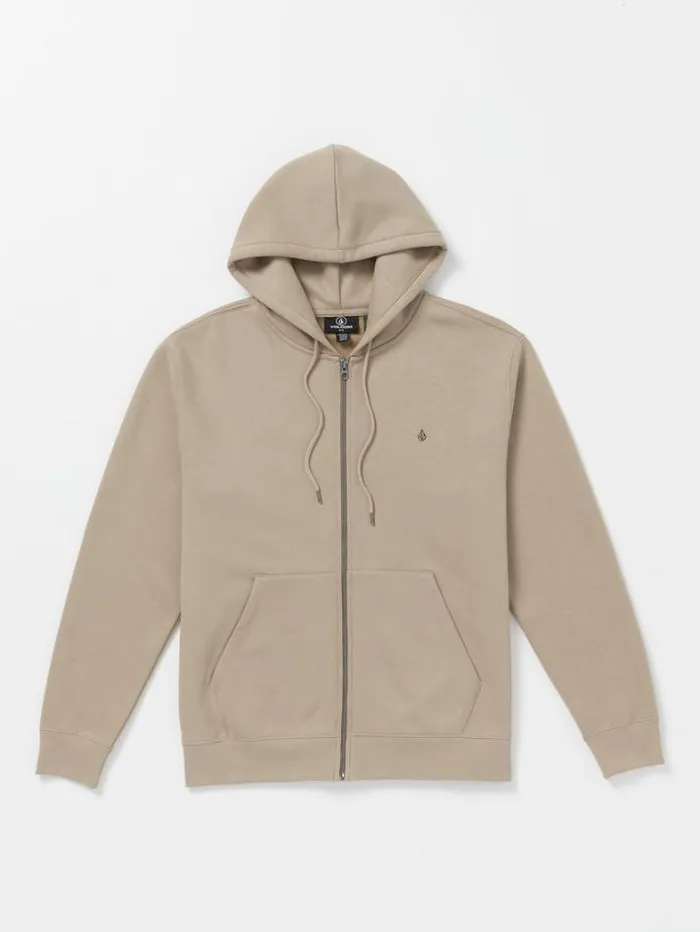 Mens Hoodies and Sweatshirts Volcom Single Stone Zip Hoodie 8211 Khaki