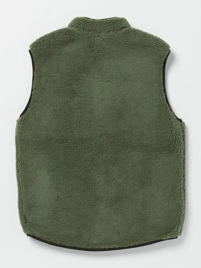 Mens Jackets Volcom Muzzer Fuzzar Vest 8211 Squadron Green