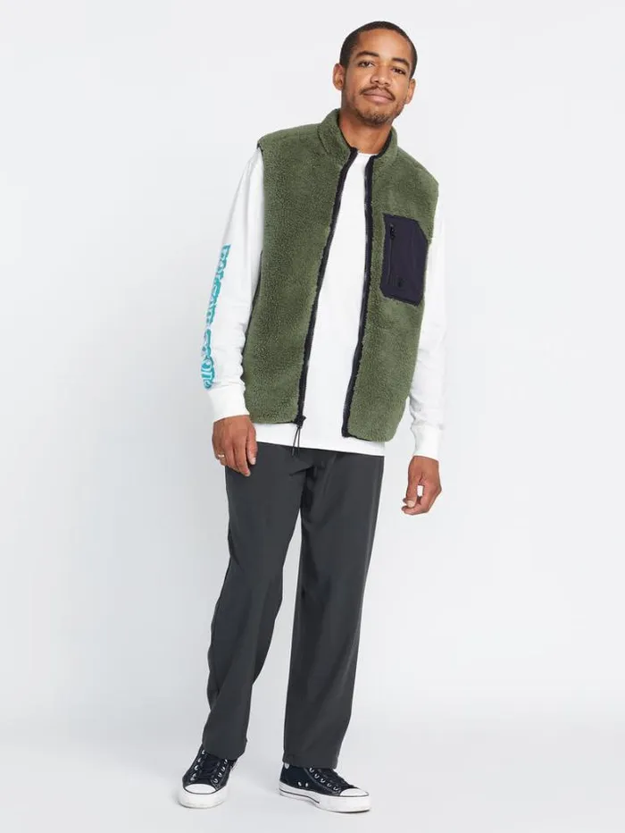 Mens Jackets Volcom Muzzer Fuzzar Vest 8211 Squadron Green