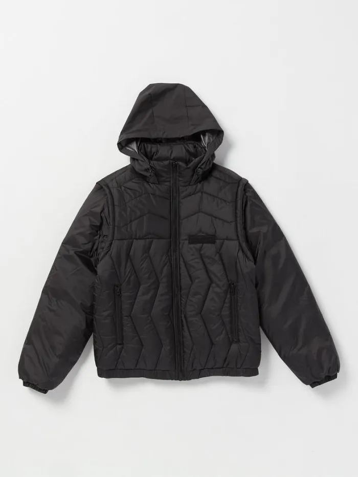 Mens Jackets Volcom Skate Vitals Simon Bannerot Convertible Puff Jacket 8211 Black