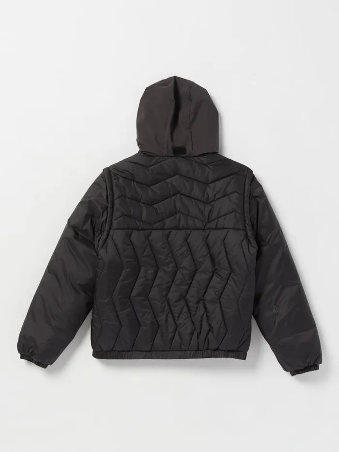 Mens Jackets Volcom Skate Vitals Simon Bannerot Convertible Puff Jacket 8211 Black