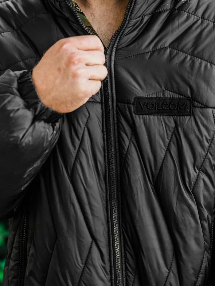 Mens Jackets Volcom Skate Vitals Simon Bannerot Convertible Puff Jacket 8211 Black