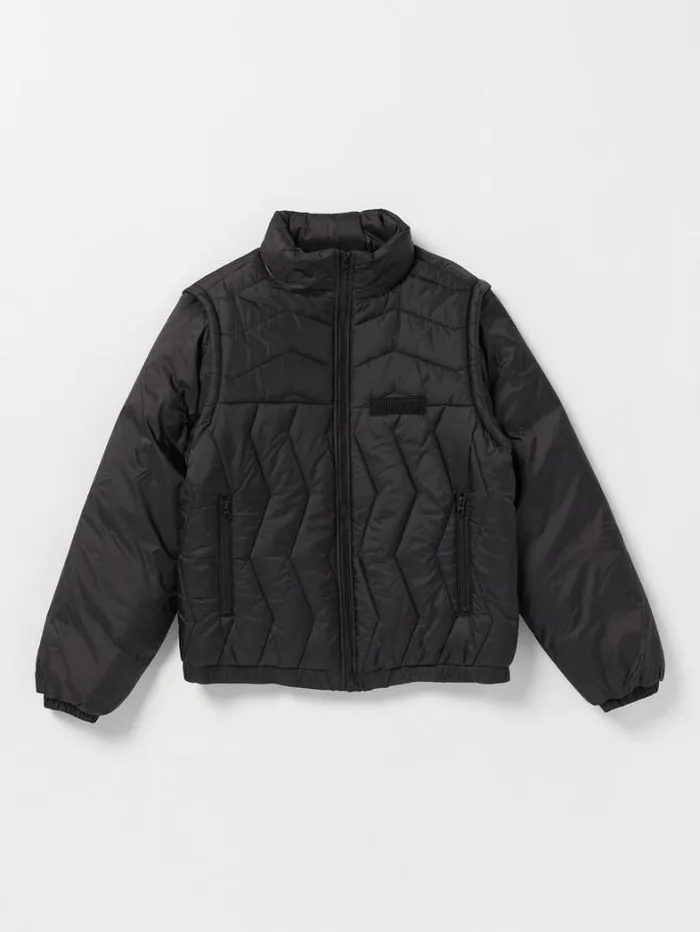 Mens Jackets Volcom Skate Vitals Simon Bannerot Convertible Puff Jacket 8211 Black