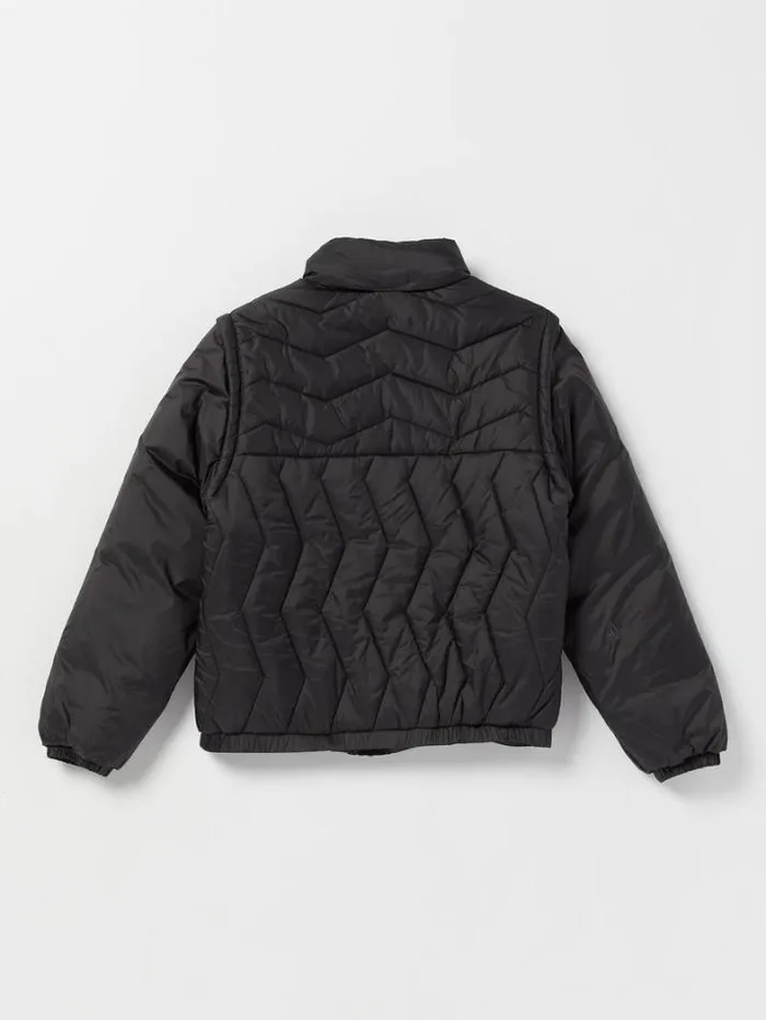 Mens Jackets Volcom Skate Vitals Simon Bannerot Convertible Puff Jacket 8211 Black