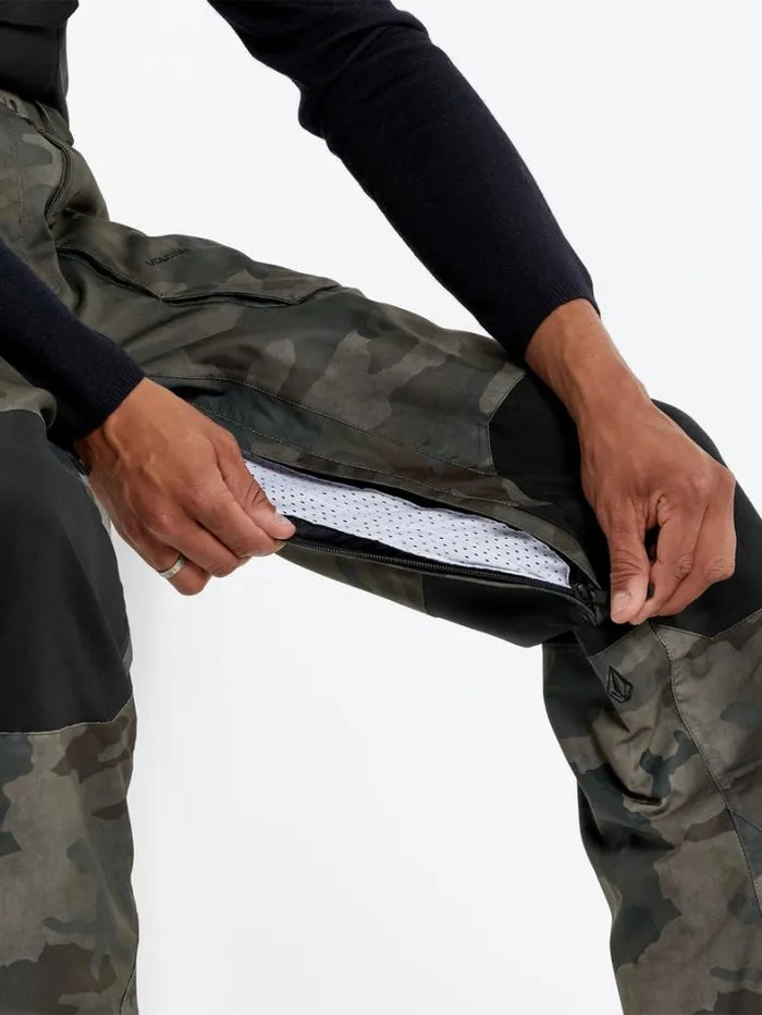 Mens Pants Volcom Roan Bib Overalls 8211 Cloudwash Camo