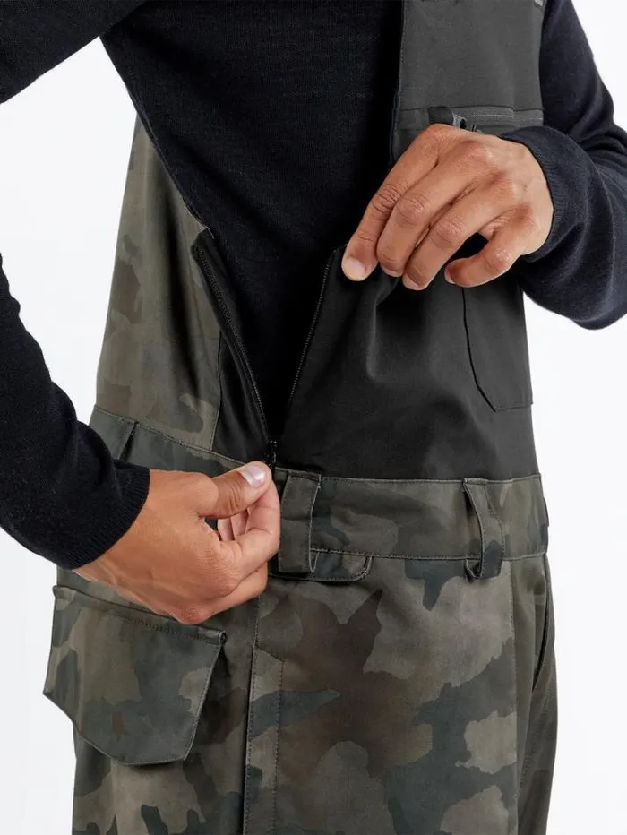 Mens Pants Volcom Roan Bib Overalls 8211 Cloudwash Camo