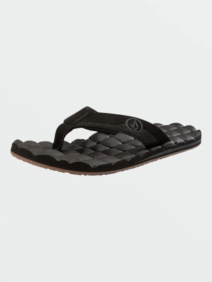 Mens Sandals Volcom Recliner Sandals 8211 Black Destructo