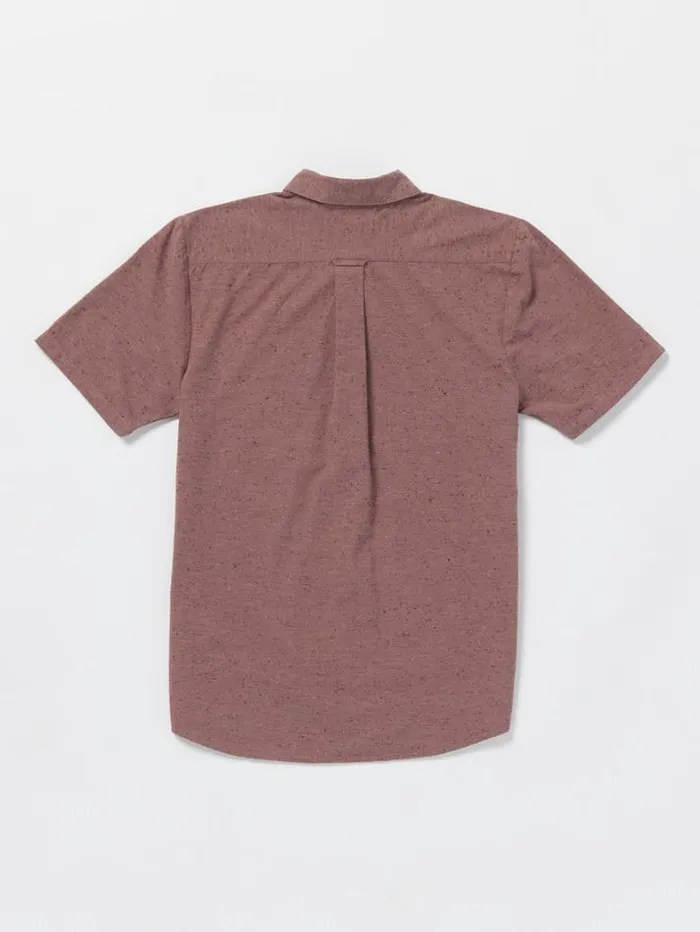 Mens Shirts and Flannels Volcom Date Knight Short Sleeve Shirt 8211 Bordeaux Brown