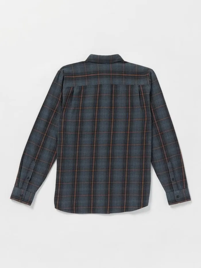 Mens Shirts and Flannels Volcom Heavy Twills Long Sleeve Flannel 8211 Dark Slate