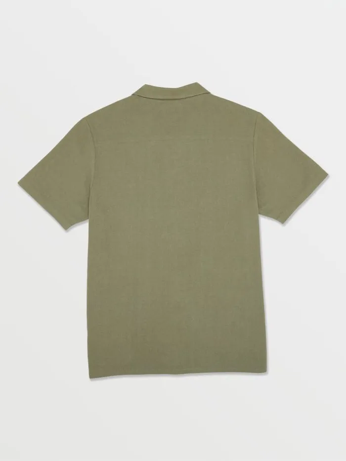 Mens Shirts and Flannels Volcom Hobarstone Short Sleeve Shirt 8211 Army Green Combo