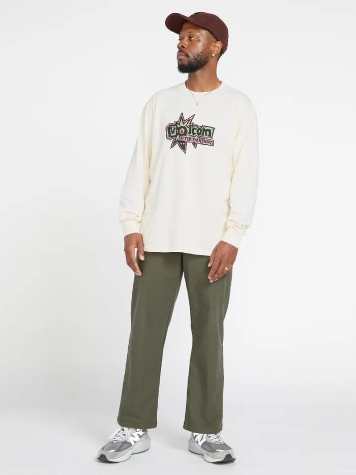 Mens TShirts and Tanks Volcom Entertainment Fat Tony Long Sleeve Tee 8211 Off White