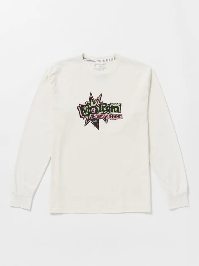 Mens TShirts and Tanks Volcom Entertainment Fat Tony Long Sleeve Tee 8211 Off White