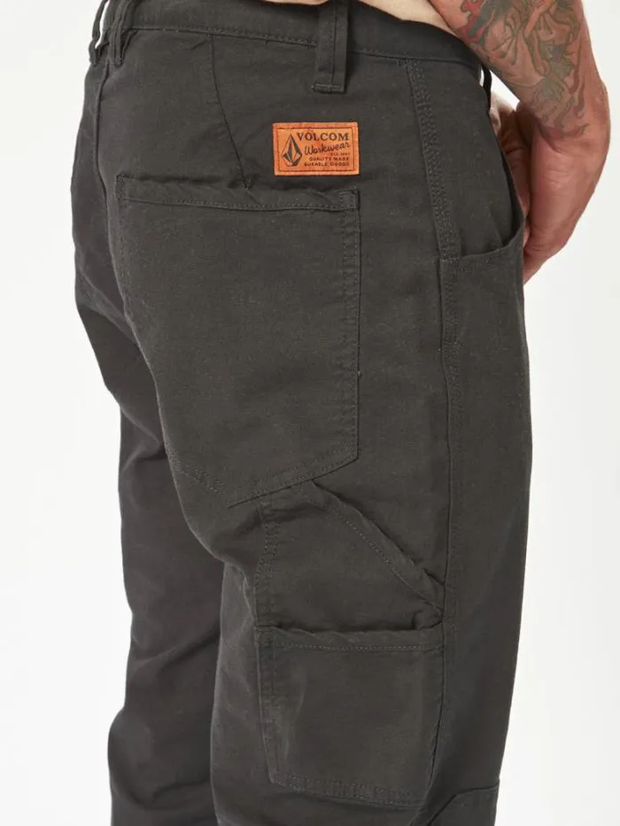 MensWorkwear Pants Volcom Caliper Work Pants 8211 Black