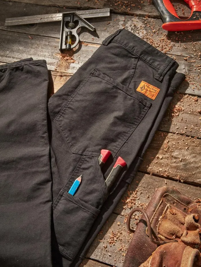 MensWorkwear Pants Volcom Caliper Work Pants 8211 Black