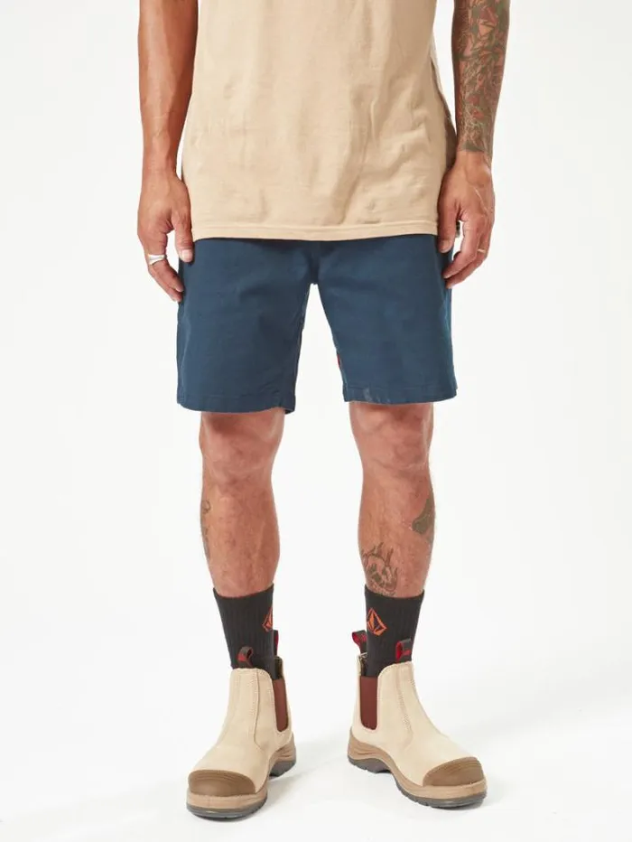 MensWorkwear Shorts Volcom Caliper Elastic Waist Shorts 8211 Navy