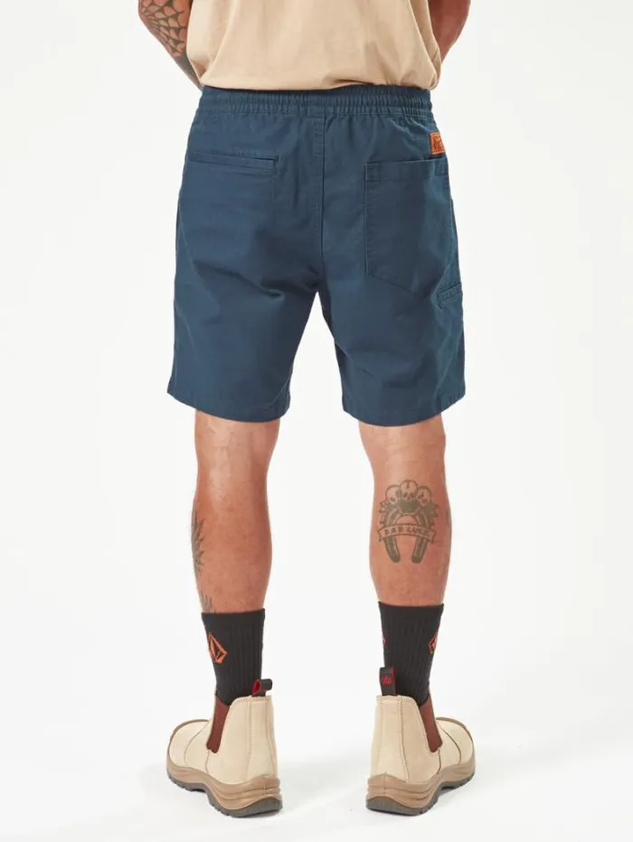 MensWorkwear Shorts Volcom Caliper Elastic Waist Shorts 8211 Navy