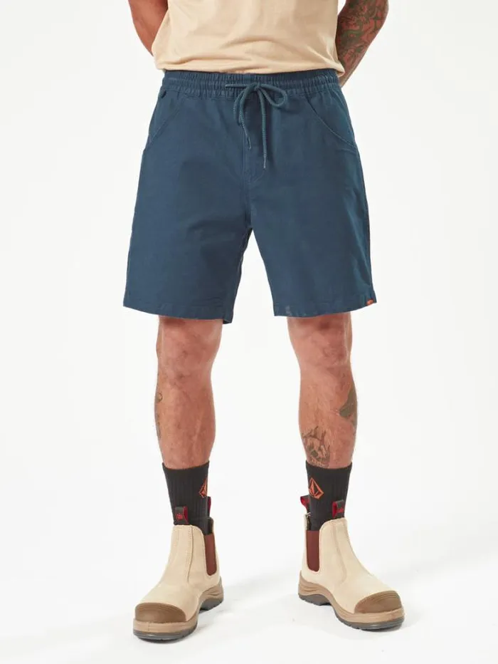 MensWorkwear Shorts Volcom Caliper Elastic Waist Shorts 8211 Navy